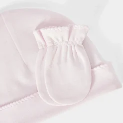 Baby bonnet and mittens set