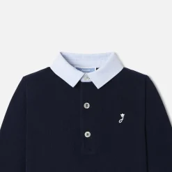 Baby boy bodysuit with Oxford collar