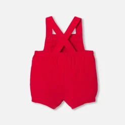Baby boy short velvet overalls