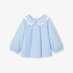 Baby girl blouse in cotton fil à fil