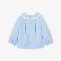 Baby girl blouse in cotton fil à fil