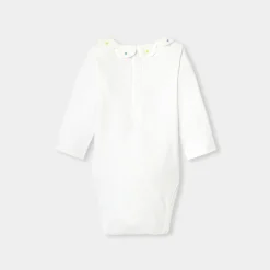 Baby girl bodysuit with petal collar