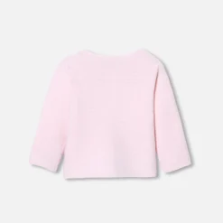 Baby girl cardigan in garter stitch