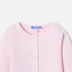 Baby girl cardigan in garter stitch