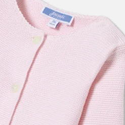 Baby girl cardigan in garter stitch