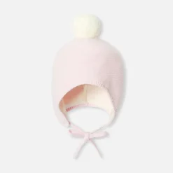 Baby girl hat with microfleece lining