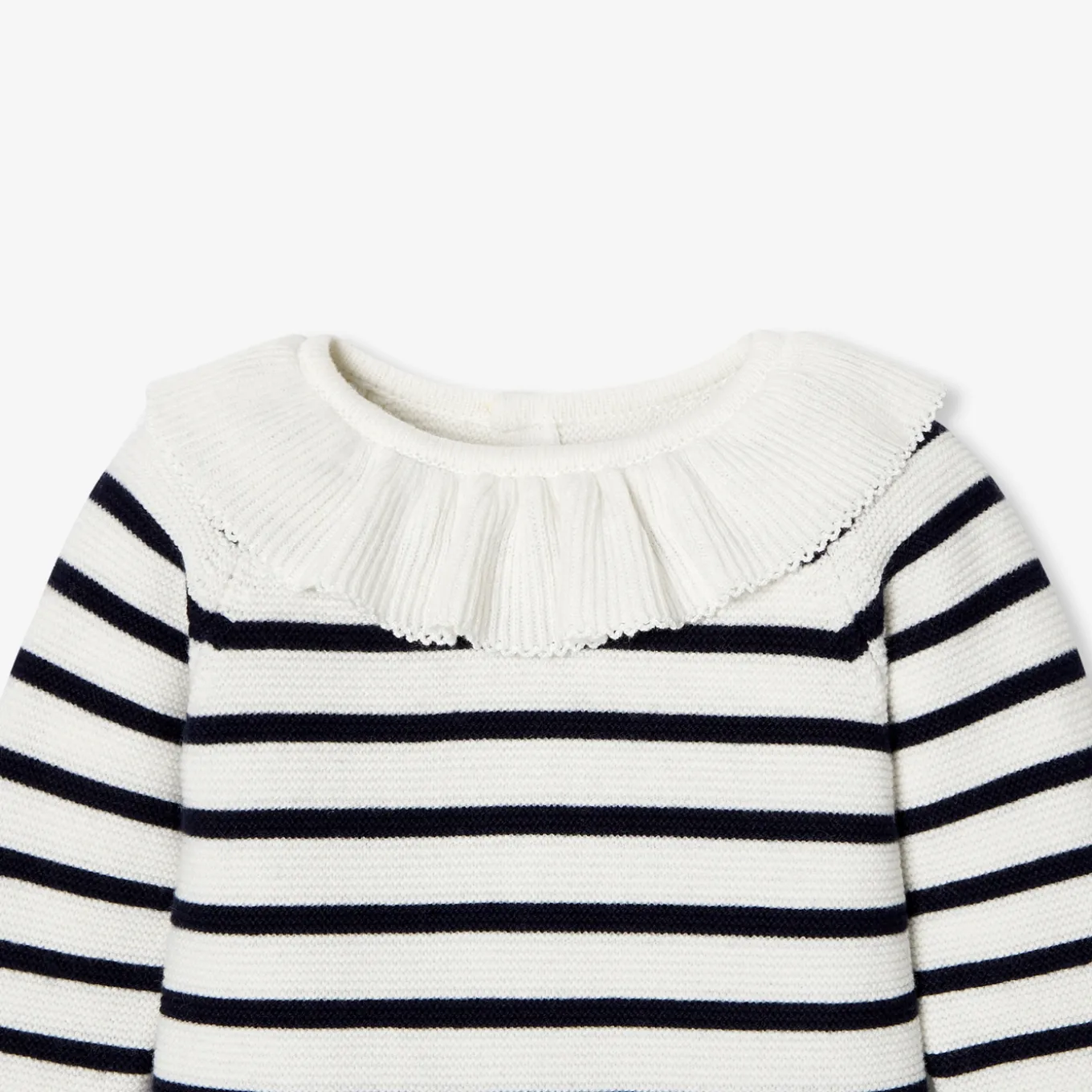 Baby girl jumpsuit in garter stitch