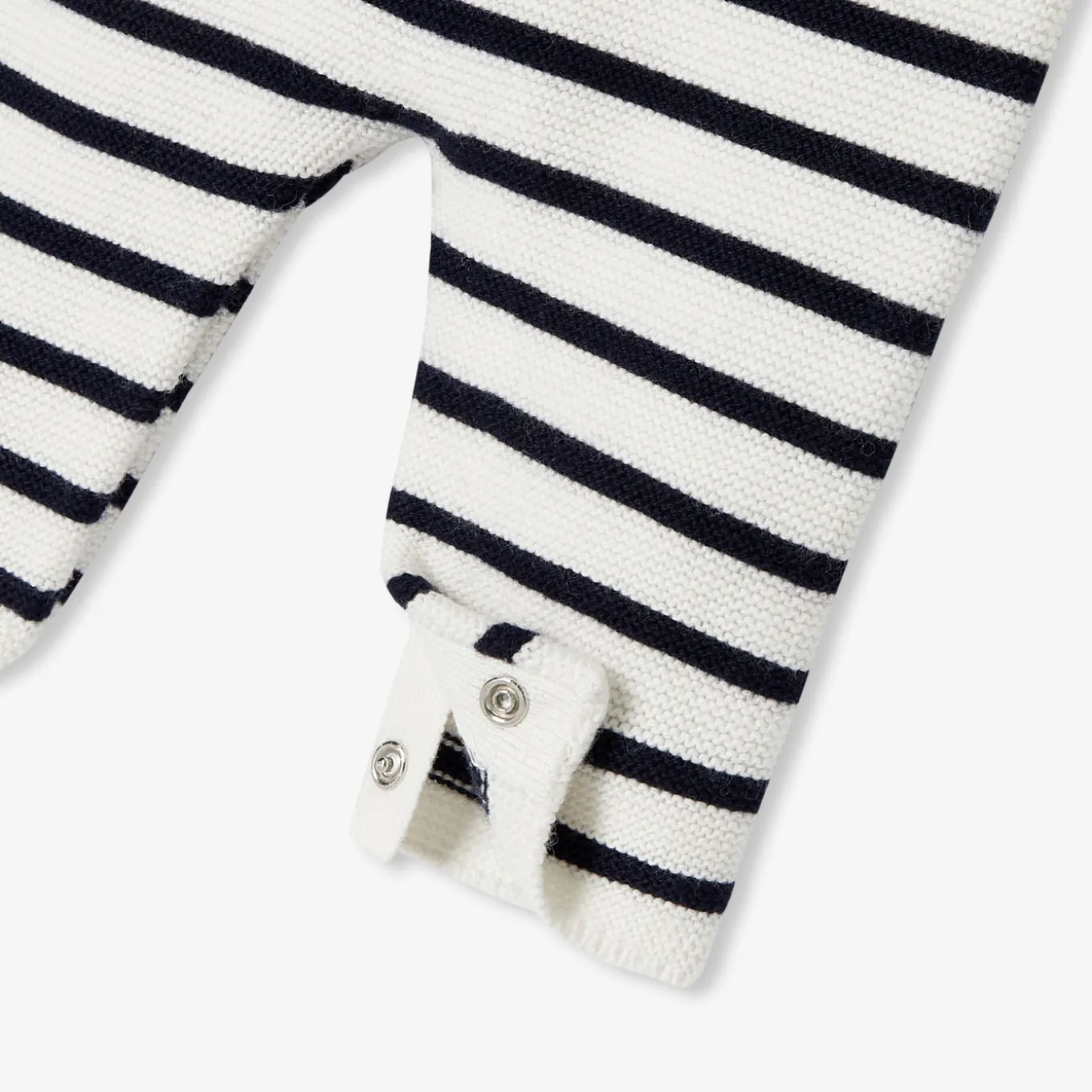 Baby girl jumpsuit in garter stitch