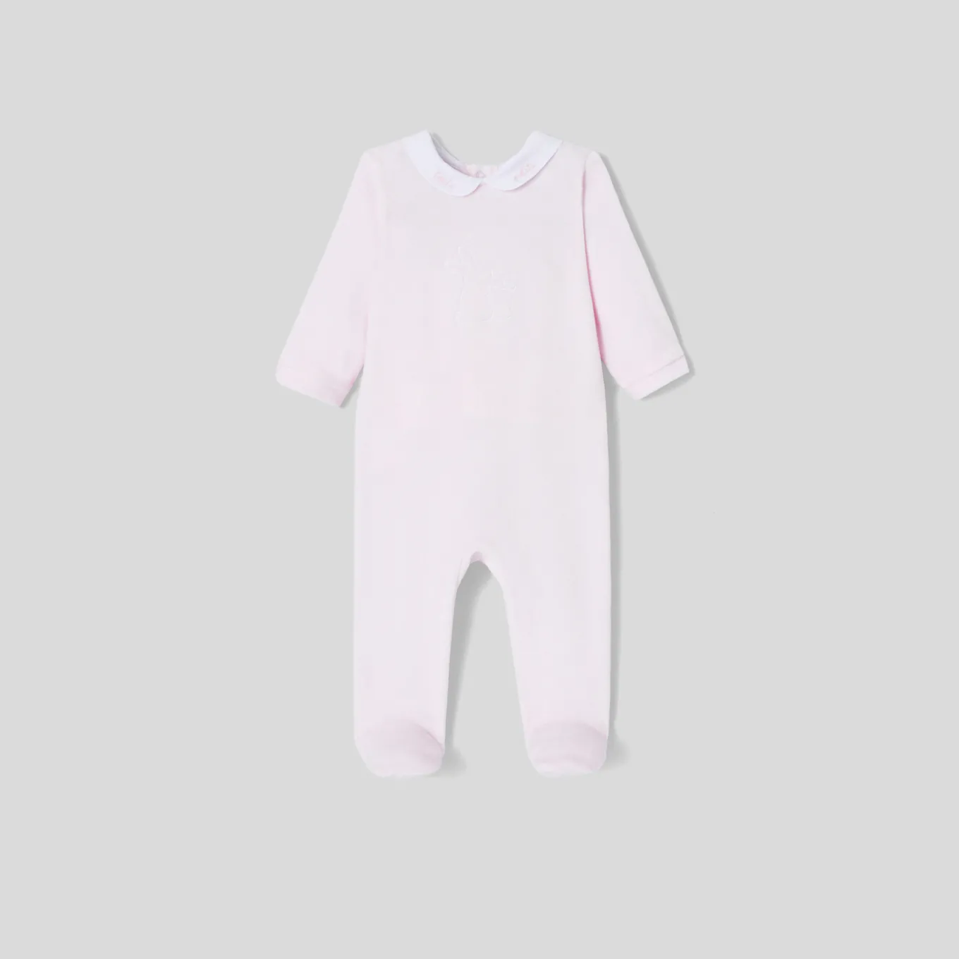 Baby girl pajamas in velvet bouclette