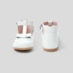 Baby girl smooth leather t-bar shoes