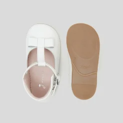 Baby girl smooth leather t-bar shoes