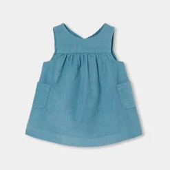Baby girl velvet pinafore dress