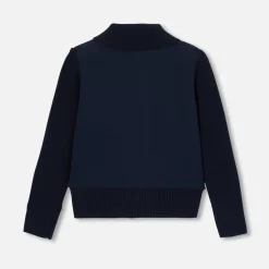 Boy bi-material cardigan