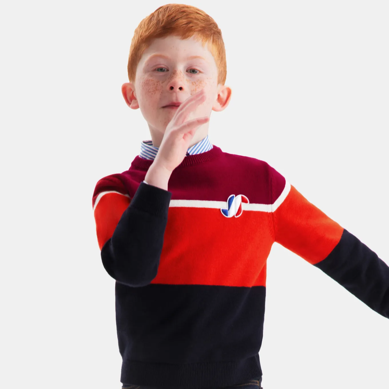 Boy color block sweater