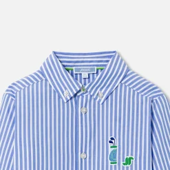 Boy striped shirt in poplin