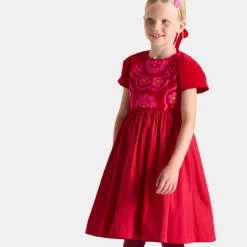 Girl bi-material dress