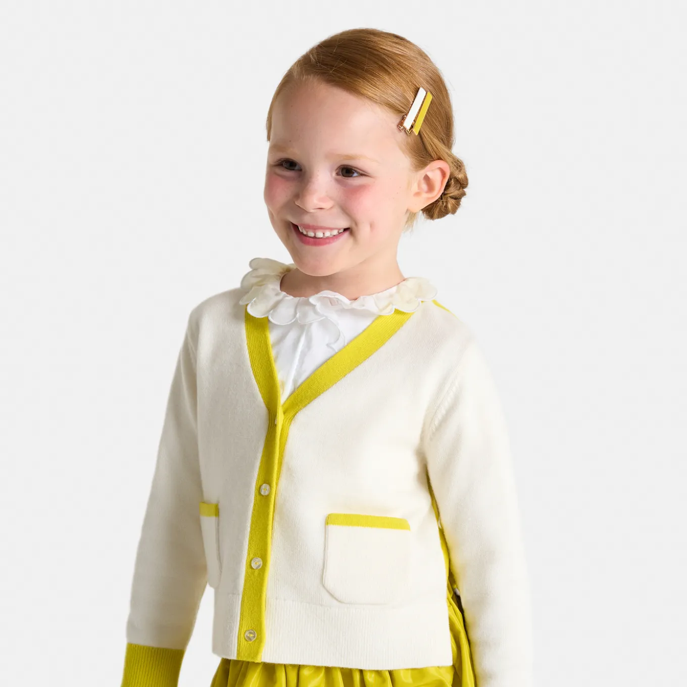 Girl color block cardigan