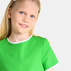 Girl dress in honeycomb piqué