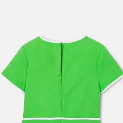 Girl dress in honeycomb piqué