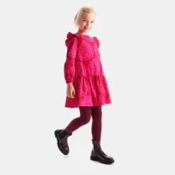 Girl dress with rosette print