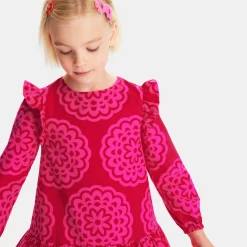 Girl dress with rosette print