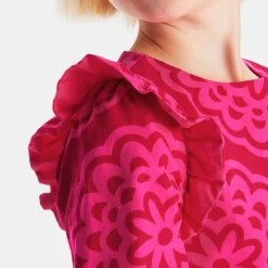 Girl dress with rosette print