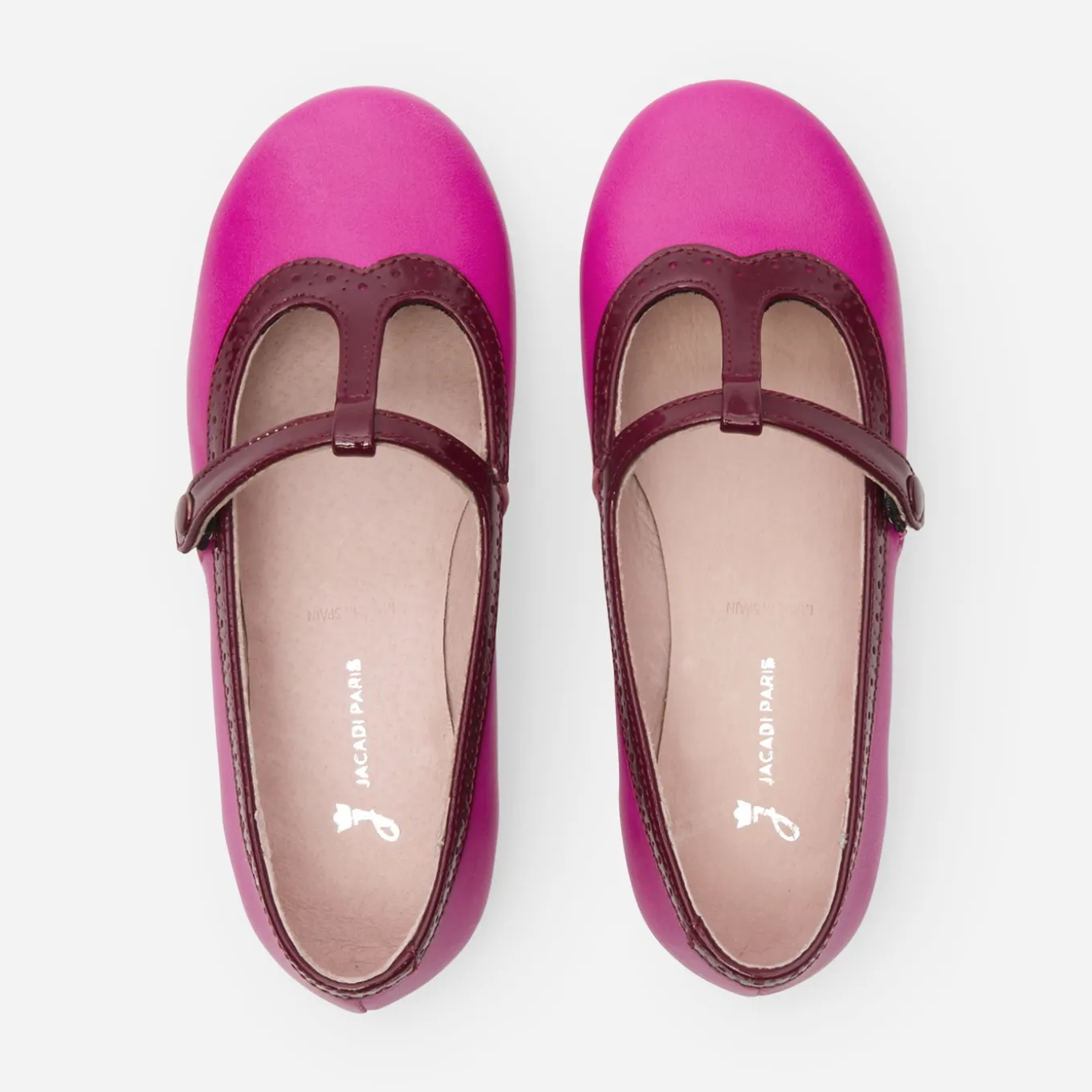 Girl leather t-bar shoes