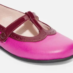 Girl leather t-bar shoes
