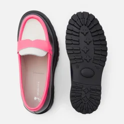 Girl moccasins in glazed leather