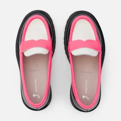 Girl moccasins in glazed leather