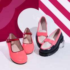 Girl moccasins in glazed leather