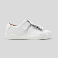 Girl tennis shoes with removable tongue