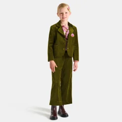 Girl wide-leg velour trousers