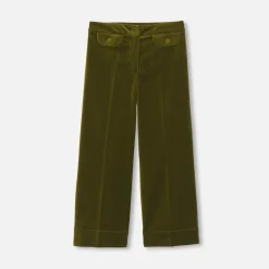 Girl wide-leg velour trousers