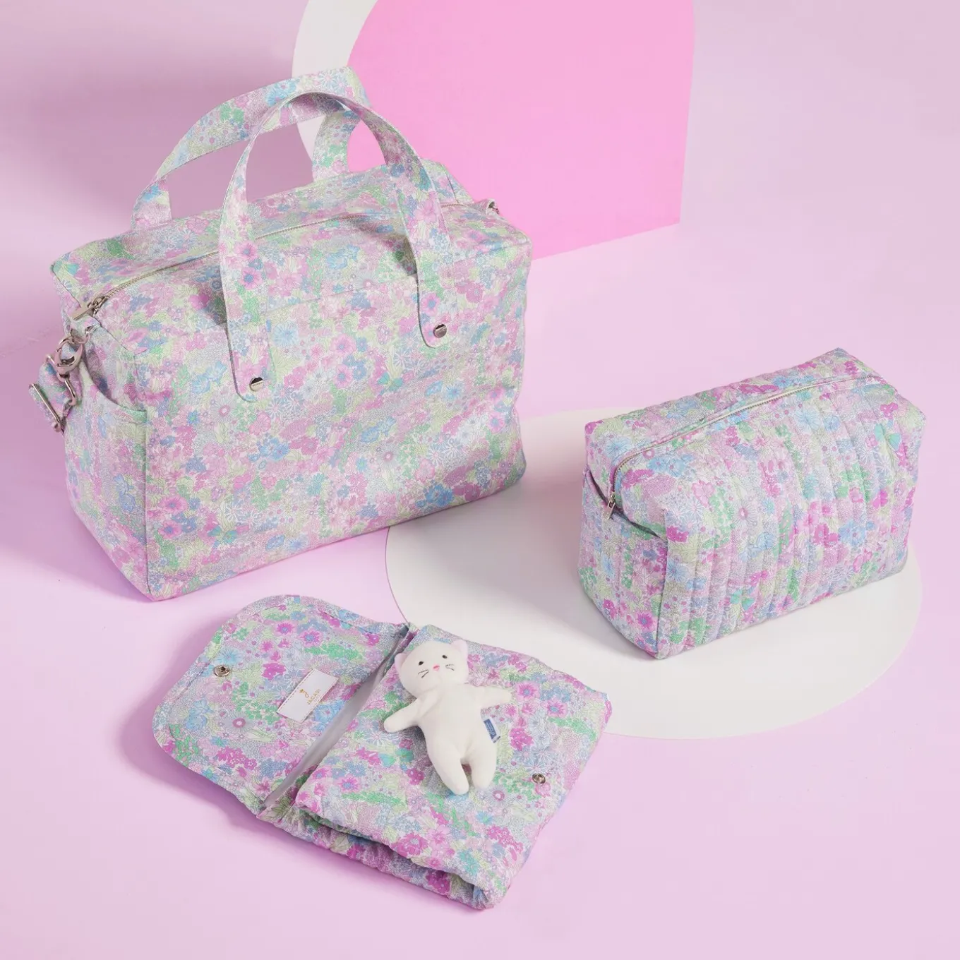 Liberty fabric diaper bag